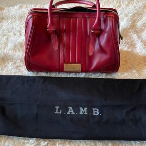 NWOT L.A.M.B red genuine leather satchel
